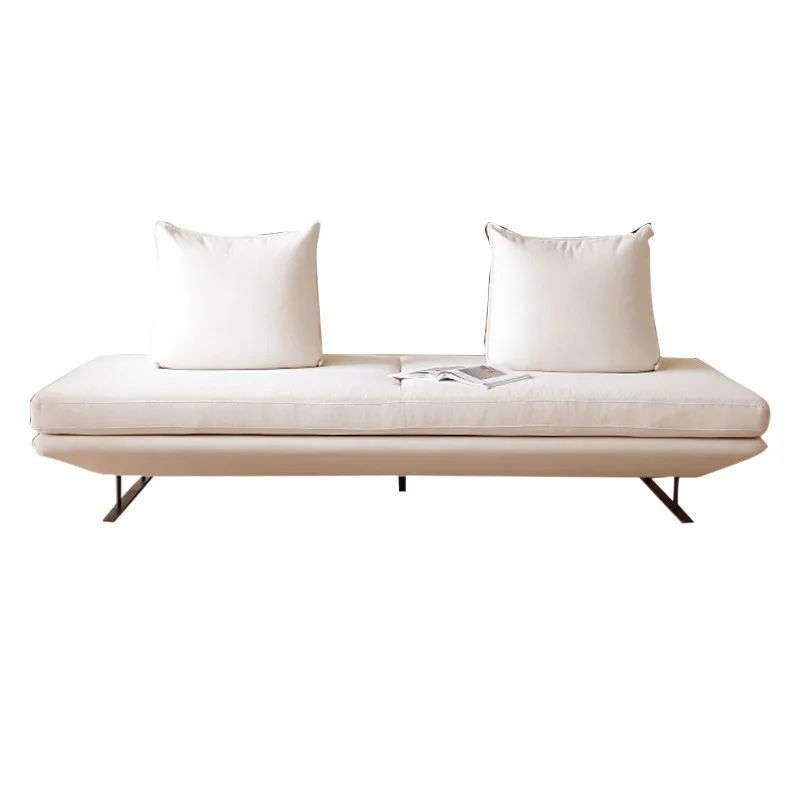 

Cream wind simple straight row Prado sofa fabric living room sofa straight row retro