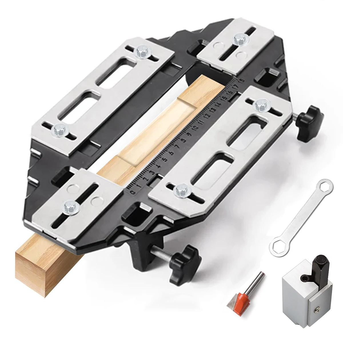 Door Hinge Jig, Woodworking Hole Opener Wooden Door Hinge Hole Guide Hinge Template Jig Door Hinge Groove&Door Lock Installation