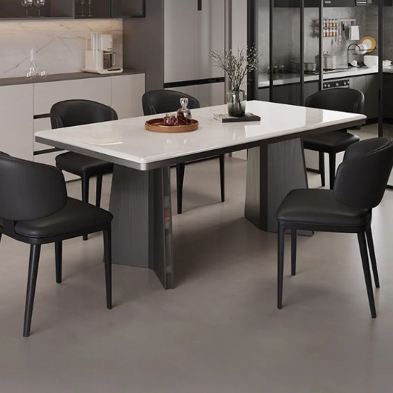 Rectangle Decoration Dining Table Restaurant Interior Fashion Relaxing Dining Table Modern Mesas De Jantar Unique Furniture