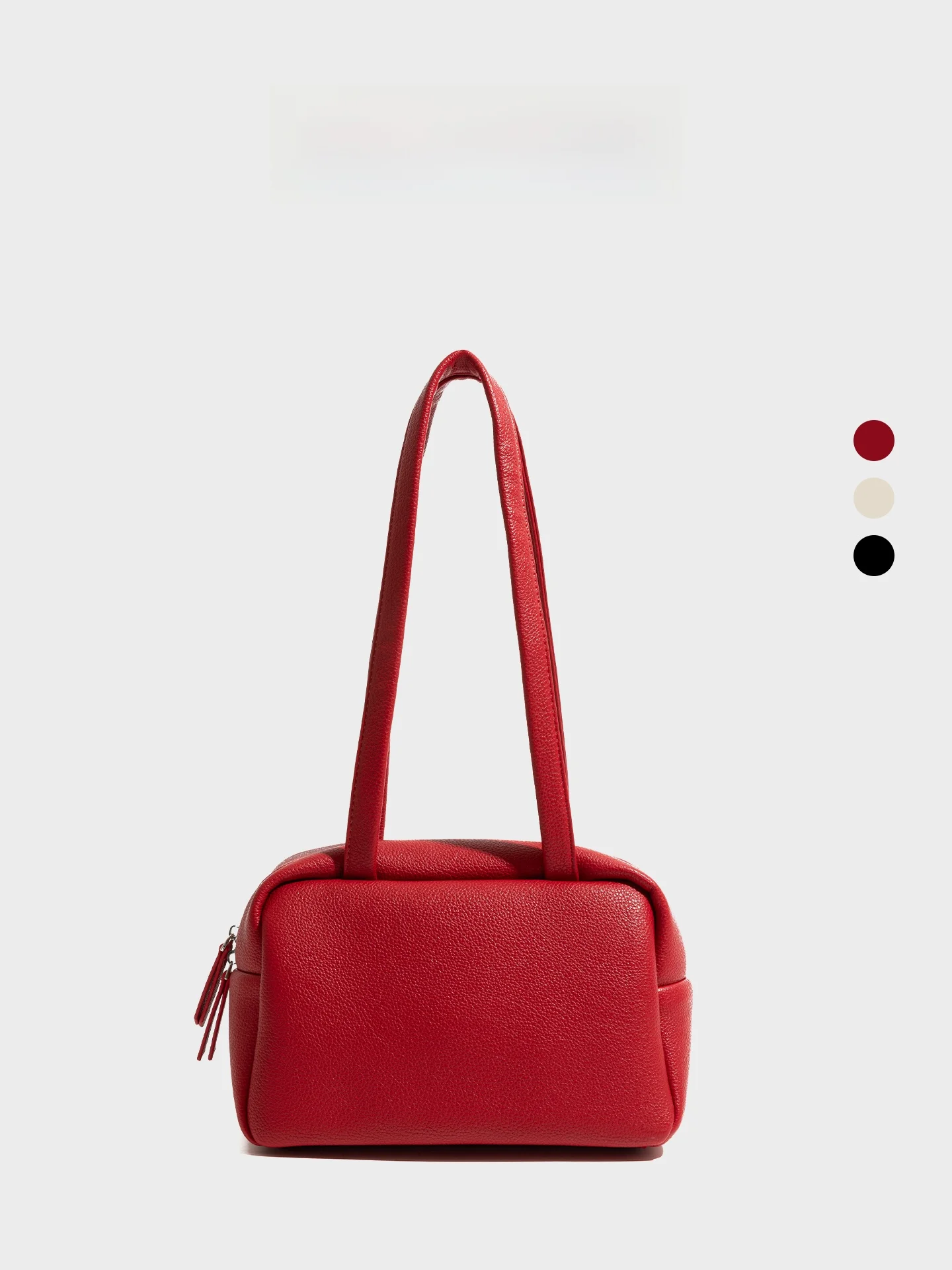 

Orange Girl Retro Underarm Bag Soft Leather Women's Summer Versatile High-End Large Capacity Red Bowling Shoulder Bag