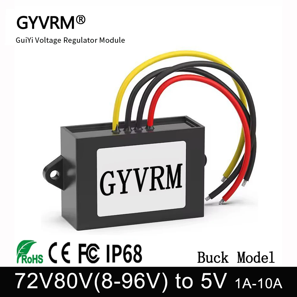 

DC 72V80V to DC 5V Step down Power Converter 1A-10A Auto Car Motorcycle Bus Truck Buck Voltage Converter for Electronic Devices