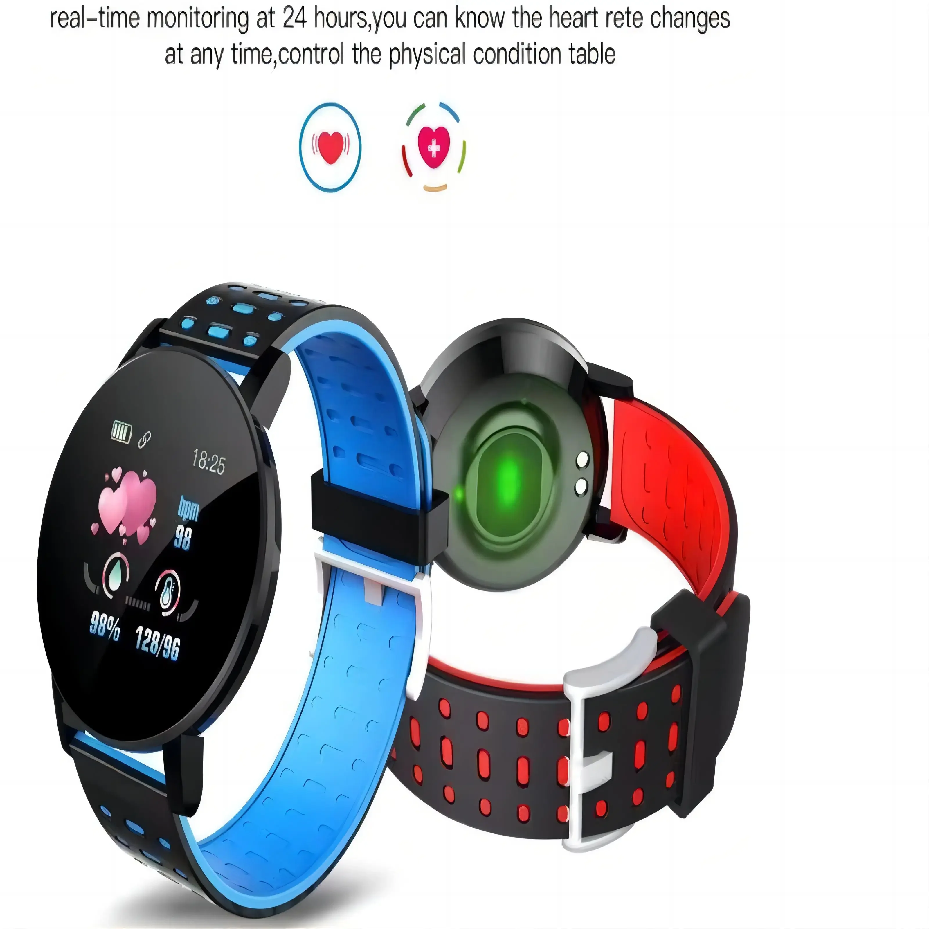 Heart Rate Monitor Multiple Color Smart Watch Smart Brace Blue Gray Green Red Sports Bracelet Bluetooth-Compatible