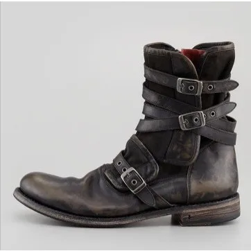 

2025: повседневные мужские ботинки с круглым ремнем, боковая молния на каблуке, ботинки для пустыни, высота трубки, верх из свиной кожи, верх из искусственной кожи