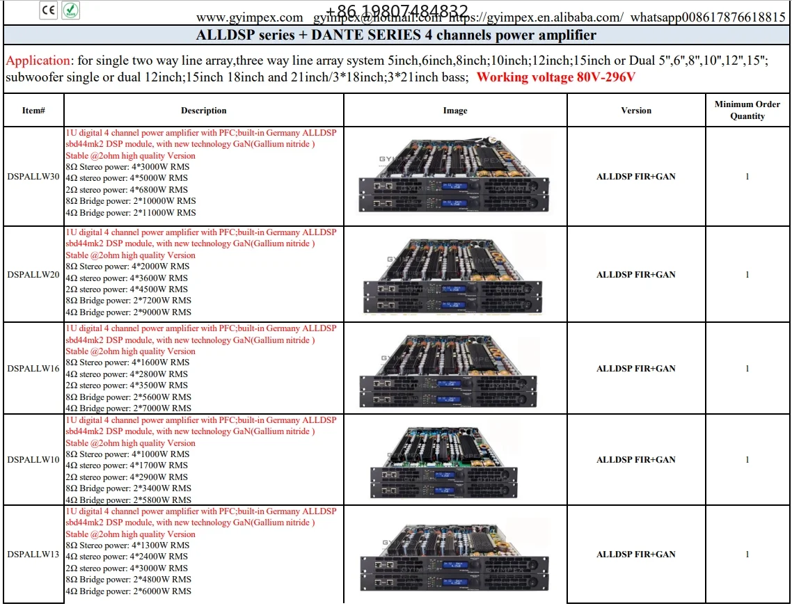 Aliexpress Built-in Germany ALLDSP 2ohm Stable 11000W RMS DJ Audio Power Subwoofer Class d pa DSP Digital Amplifier