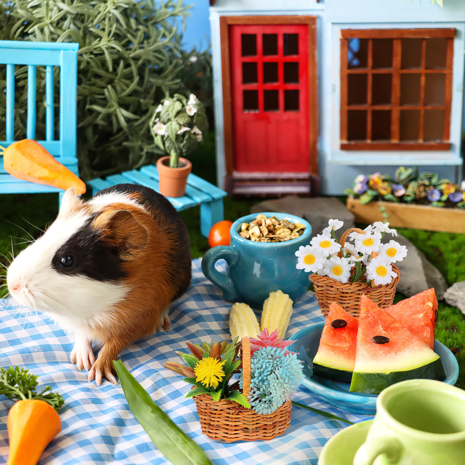 

Lightweight Mini Rattan Basket Portable Woven Picnic Flower Storage Wedding Favor Small Wicker Baskets Decorative Craft Home