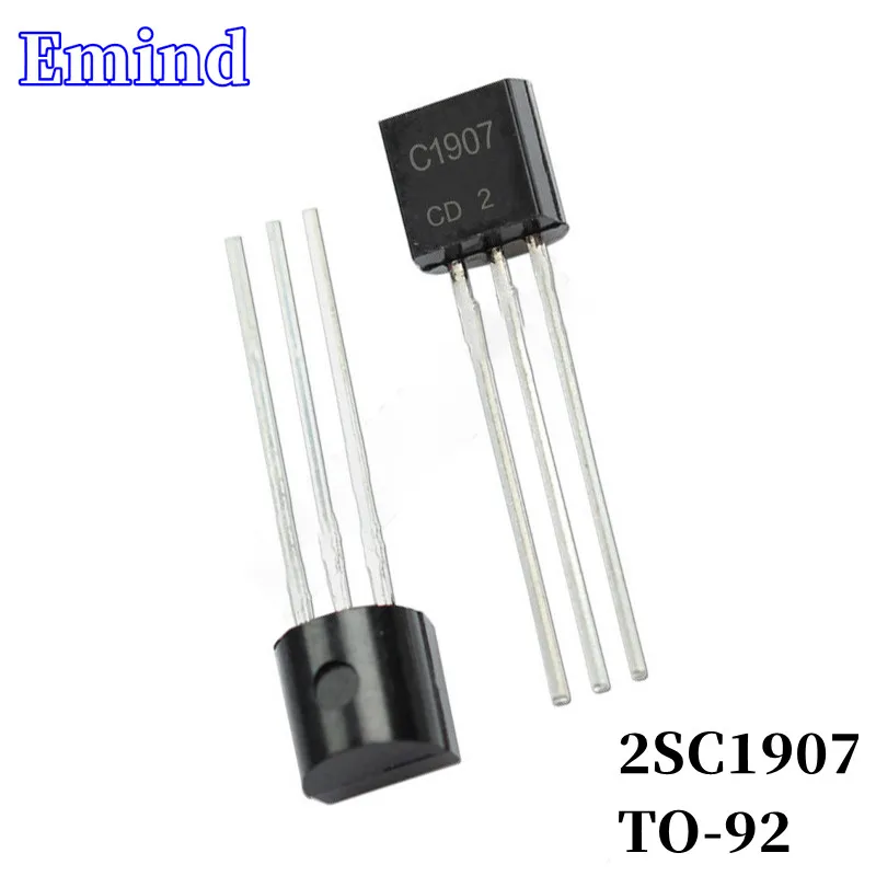 50Pcs 2SC1907 C1907 DIP Transistor TO-92 Type NPN Bipolar Amplifier Transistor 19V/50mA