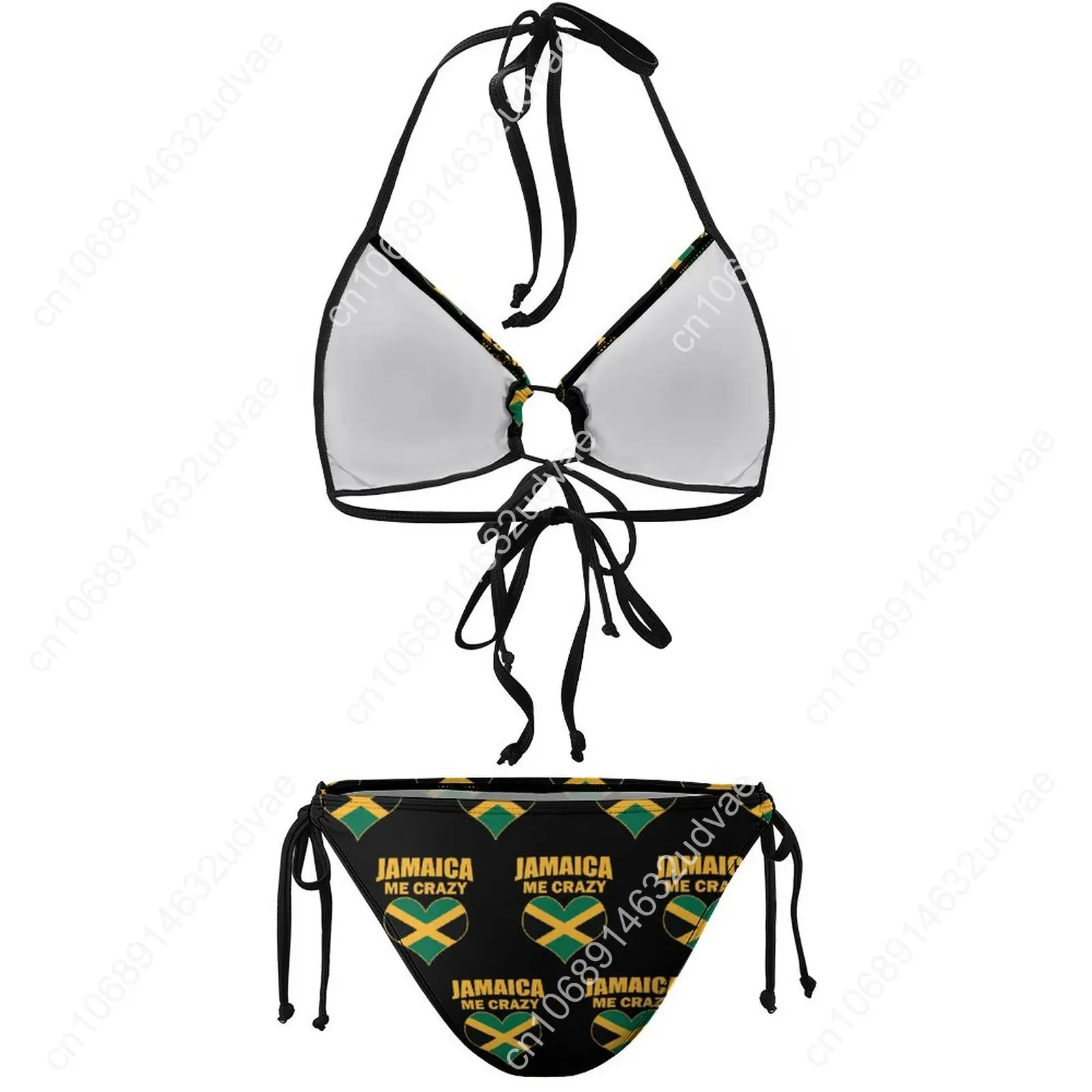Graphic Exotic Women's Bikinis Jamaican Me Crazy Jamaica Quote PrintFunny Novelty Bikini Top Quality Swimwear Beachwear