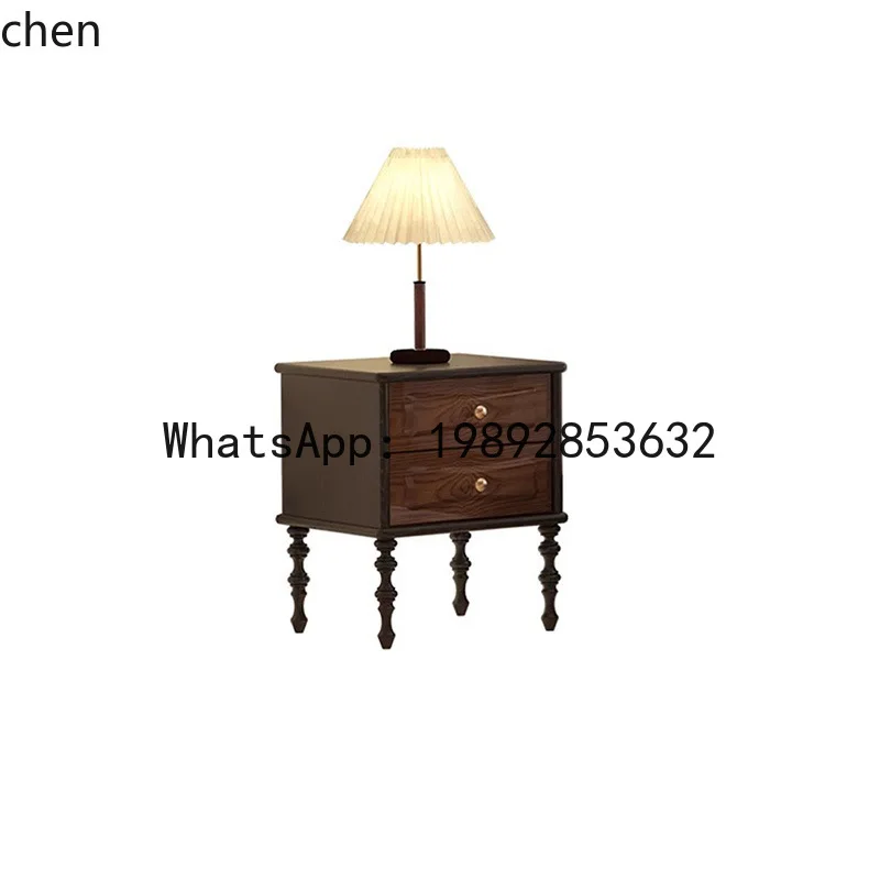 B-1  Solid Wood Bedside Table Bedroom Wall Storage Cabinet Vintage Storage Cabinet