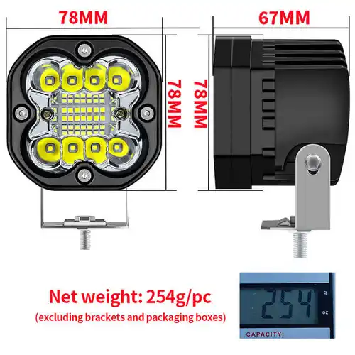 Imagen 2 del producto Luz Led de trabajo superbrillante de 3 pulgadas para motocicletas, barra de lámpara Led brillante 4x4, todoterreno, barco, 4x4, camión, Tractor, ATV, SUV, lámpara antiniebla
