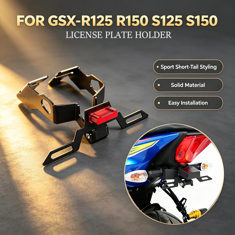 Rear License Plate Holder Bracket Tail Tidy Fender Eliminator Kit For GSX‑R125 GSX‑R150 GSX‑S125 GSX‑S150 2017‑2021 Accessories