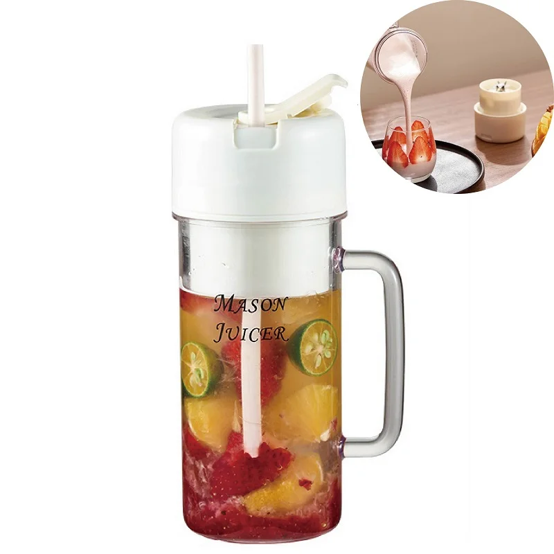 

500ml Electric Juicer 16-blade Blade Portable Wireless Juicer Cup Multi-function Blender Crushed Ice Juicer Milkshake Blender