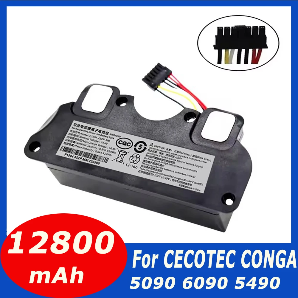 New 14.8V 12800mAh INR18650 MH1-4S2P-300S Robot Battery For Cecotec Conga 5090 5490 6090 Robotic Vacuum Cleaner