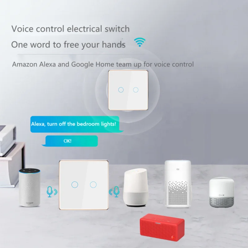 Tuya Zigbee Smart Switch - EU Standard Metal Frame Touch Control Remote Voice Control Compatible with Alexa Google Assistant