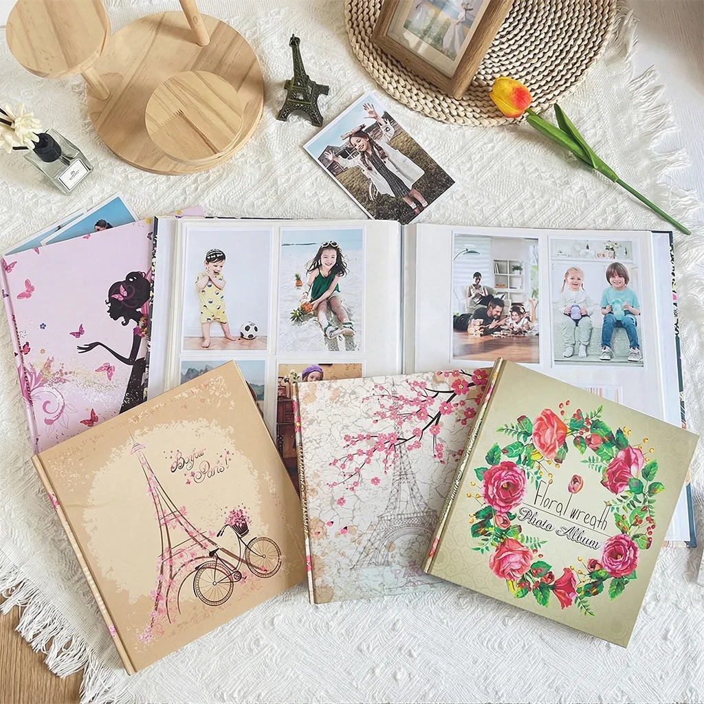 18'' Large DIY Scrapbook Album, Romantic Elegant Cover, Self-Adhesive, 20 Sheets/40 Pages for Couples, Weddings & Travel