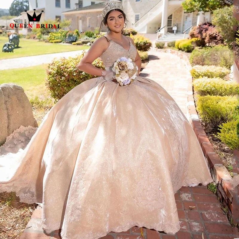 

Formal Appliques Ball Gown Quinceanera Dresses Lace Puffy Sweet 16 Dress V-Neck vestido de quinceañera 2023 Custom Made LJ62