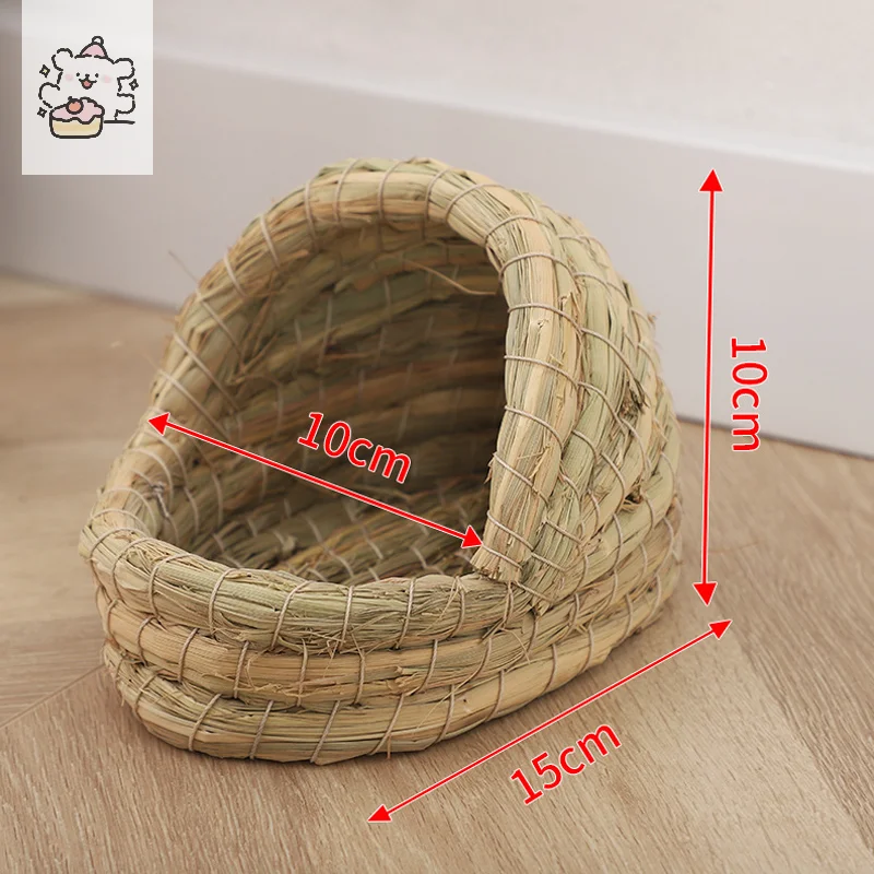 Bird Hut,Breeding Nest For Birds Hand Woven Flat Base Straw Bird Nest Hatch House