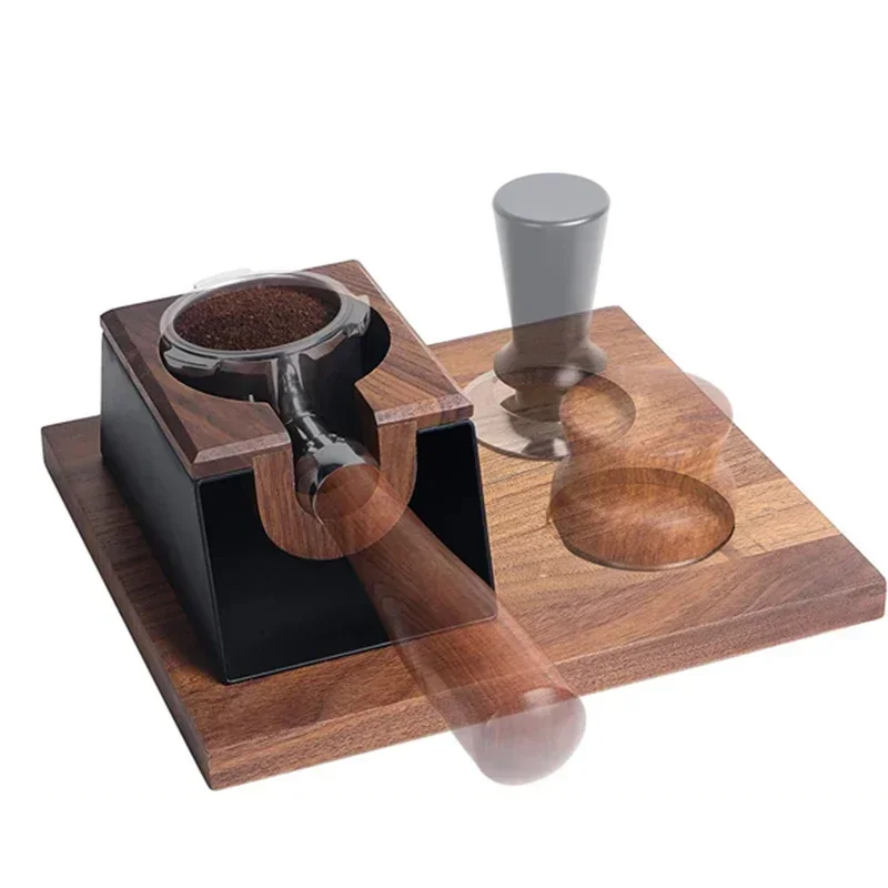 Espresso Coffee Tamper Holder Station Wooden Coffee Tamping Station  Coffee Filter Tamper Holder Portafilter Holder Mat