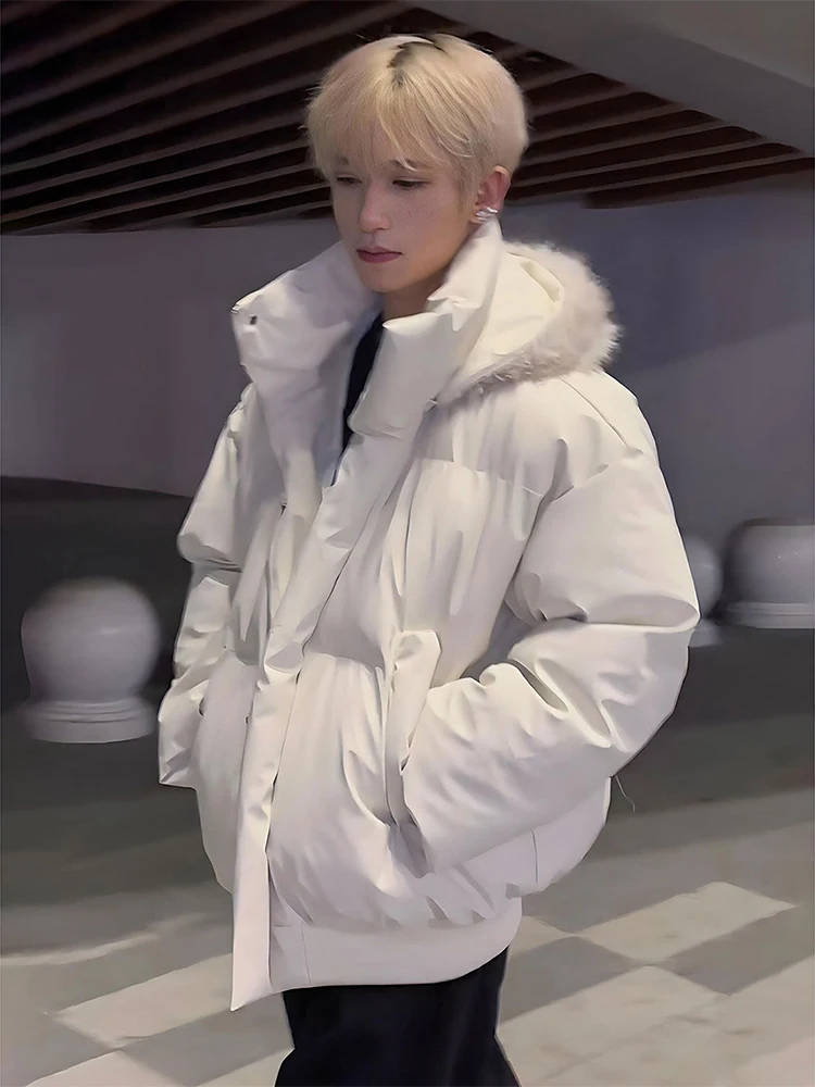 

Мужская зимняя куртка с отстегивающимся капюшоном, утепленная хлопком, для защиты от холода, рабочая одежда, пальто из ПУ кожи, трехслойная утепленная куртка