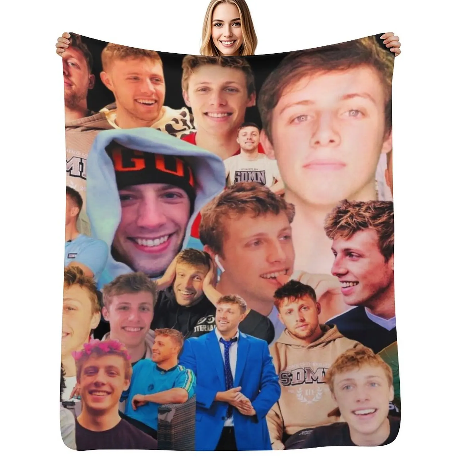 Wroetoshaw Collage Throw Blanket Year Round Soft Comfortable Blanket for Home