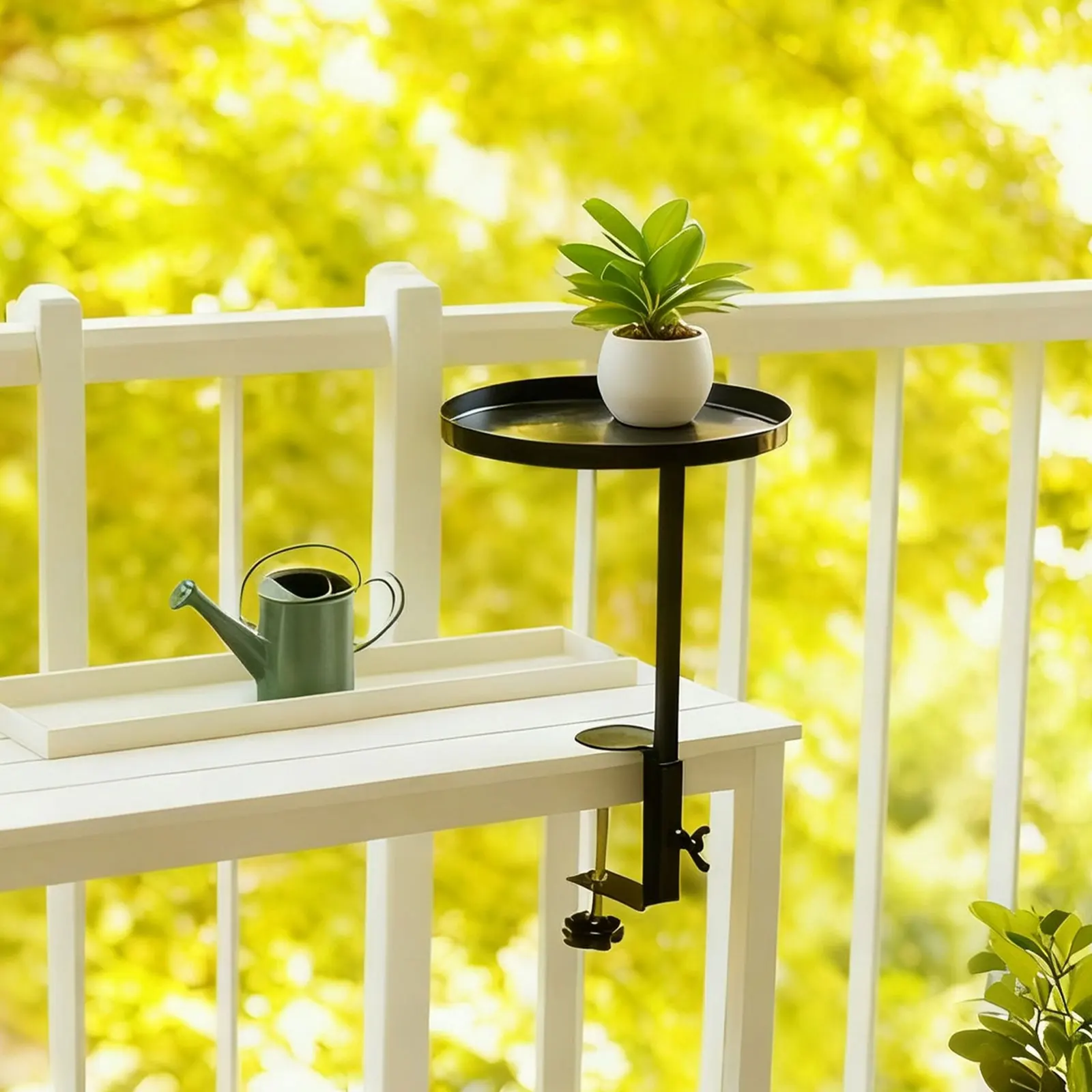 

Pot Stand Gardening Plant Shelf Space Saving Outdoor Multipurpose Extension Clamp Tray Adjustable Iron Stand for Flowers Garden