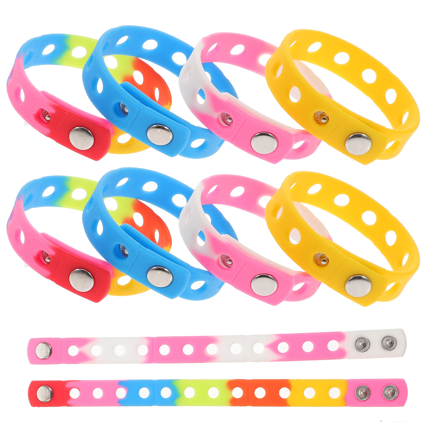 

10pcs Sports Bracelet Silicone Wristbands Adjustable Unisex Bands Gel Miss All Match Simple Practical Different