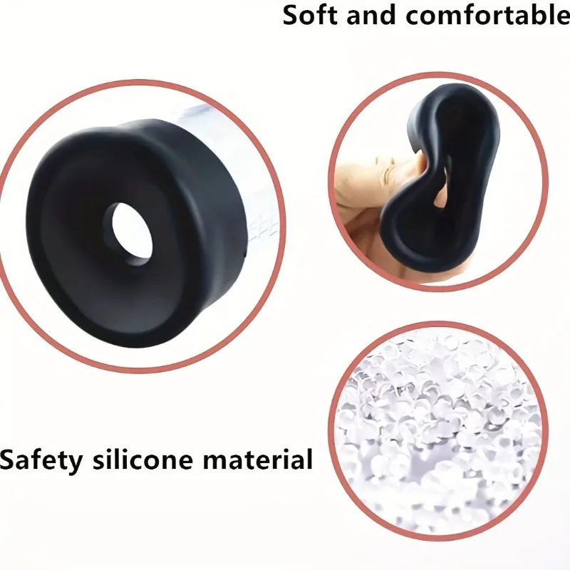 Vacuum Pump Toys for Men with Pressure Gauge Including 1 Realistic Vaginal Sleeve and 3 Silicone Sets for Male Penis Pump view 5