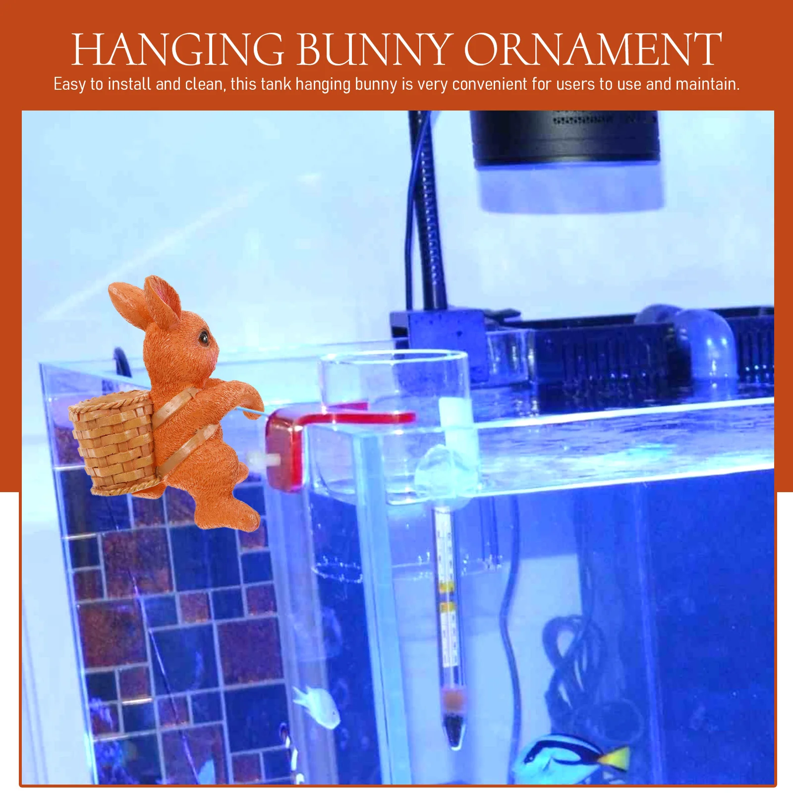 

Resin Bunny Decor Fish Tank Easter Hanging Basket Ornament Aquarium Landscape Cute Craft Decoration Bunny Figurines