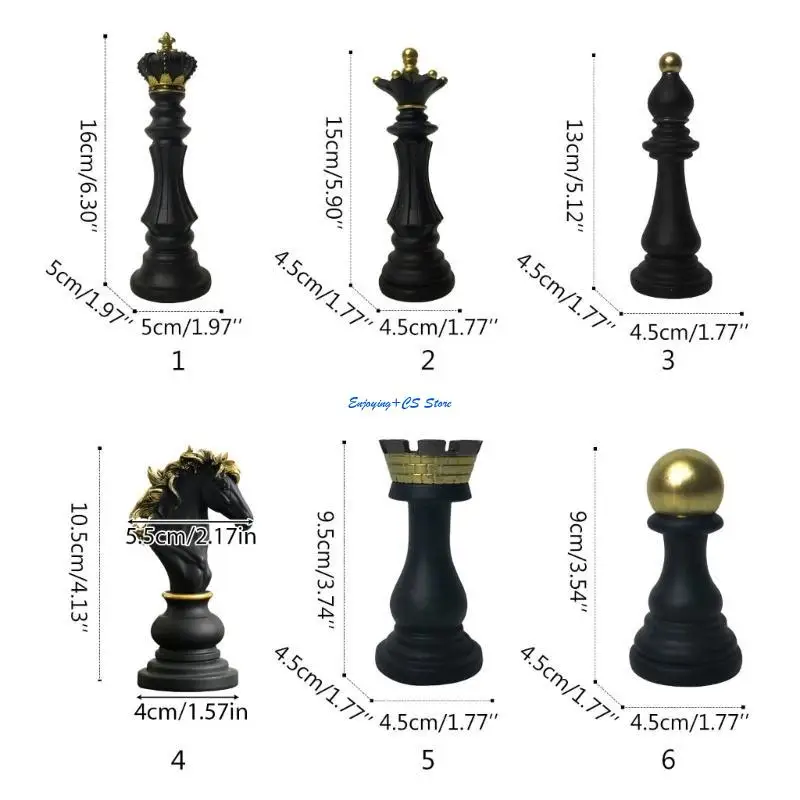 Y51D International Chess Fatuines Decor retro caseiro simples Ornamentos xadrez moderno