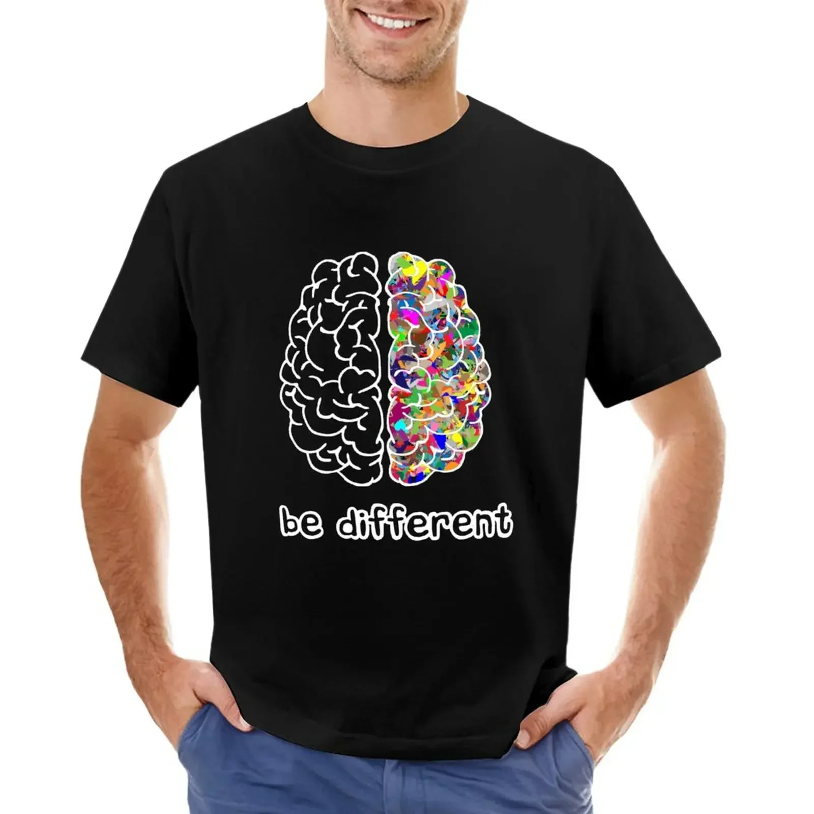 Autism Awareness Day Autist Asperger Brain Be Different T-Shirt customizeds boys animal print heavy weight t shirts for men