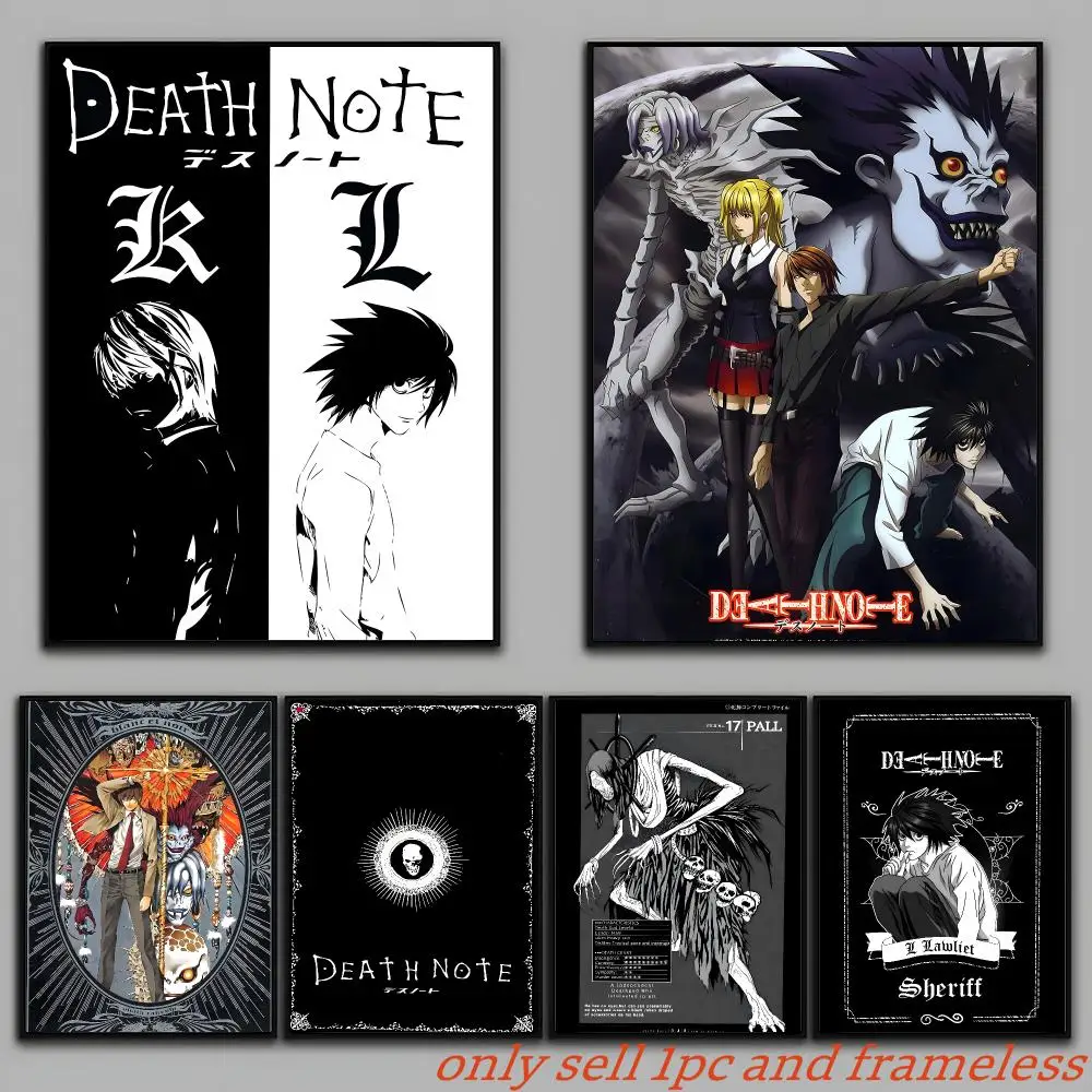 Retro Anime Comics D-Death Note Poster Painting Prints Wall Art Picture Film Room Home Bar Cafe Decor Home  Mural