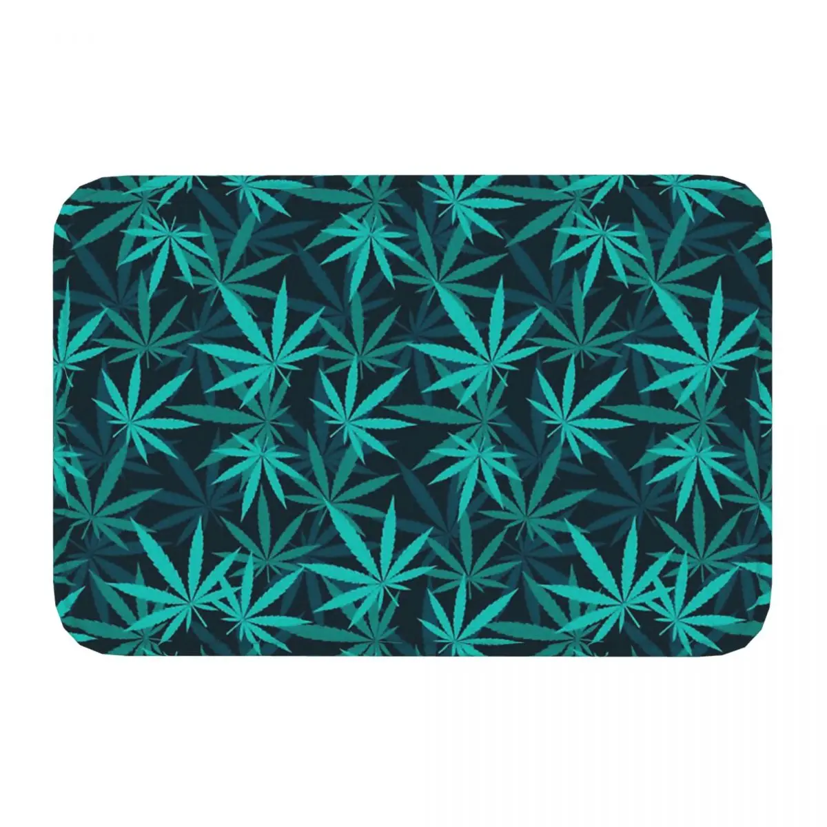 Marijuana Weed Leaf Leaves Bath Mat Green Leaf Patter Doormat Kitchen Carpet Entrance Door Rug Home Decor