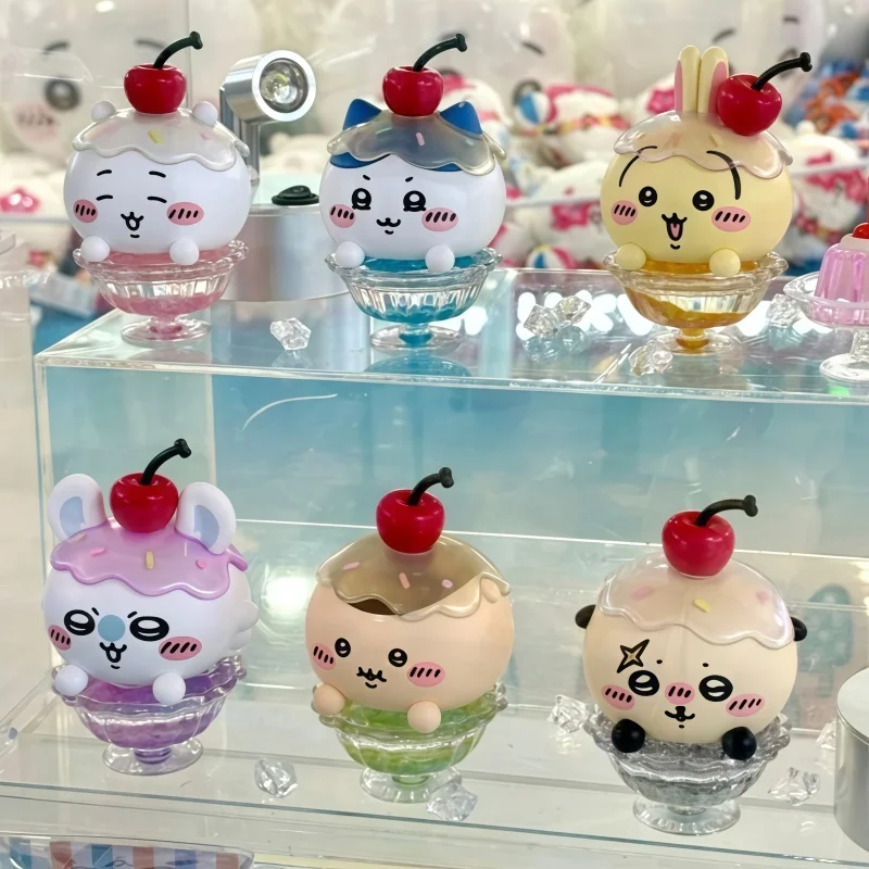 حقيقي Chiikawa Kawaii السائل الحركة الرمال ديكور فني-حلق الجليد مخروط الثلج تصميم أنيمي مكتب لعبة الاسترخاء الإجهاد الإغاثة هدية