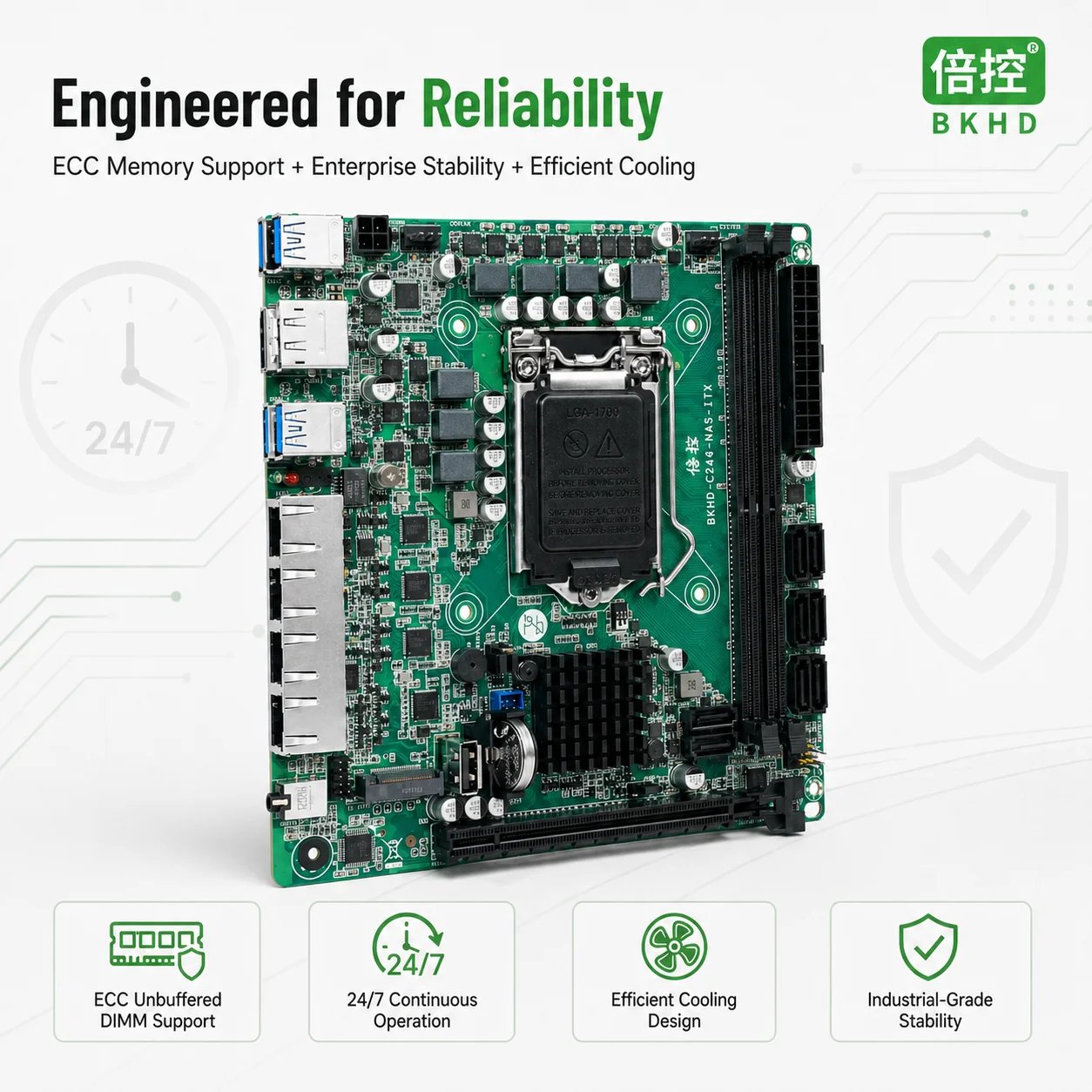 C246-NAS-ITX ミニ ITX マザーボード LGA1151 ソケット 第 8 ～ 9 世代