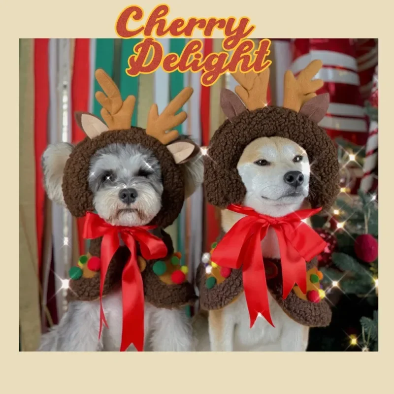 Dog Accessories Autumn/Winter Accessories Christmas Pet Shiba Inu Bichon Corgi Cape Hat