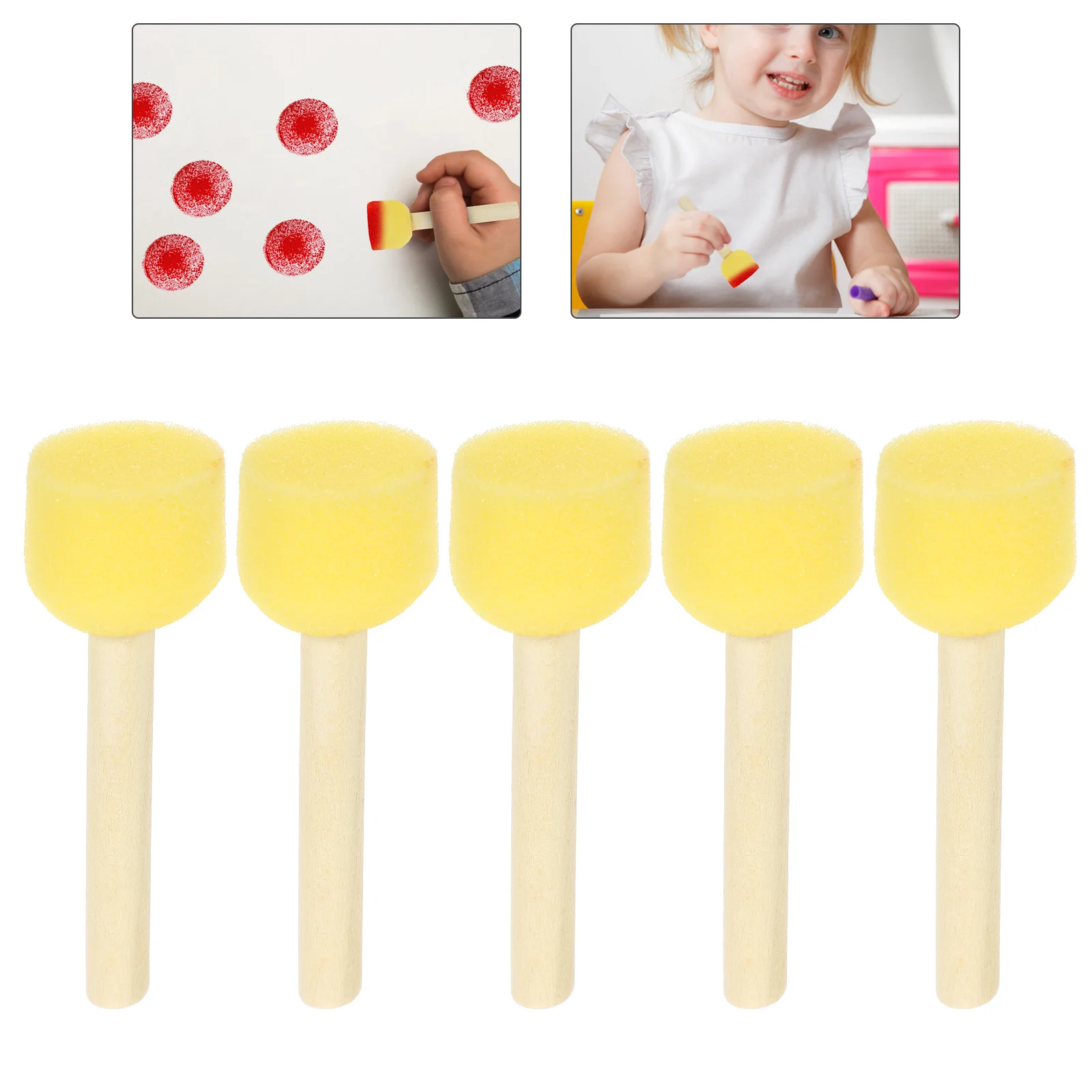 Mushroom Head Sponge for Kids, Desenho e Suprimentos, Pincéis com alças, Conjunto de pintura para criança, 20 pcs