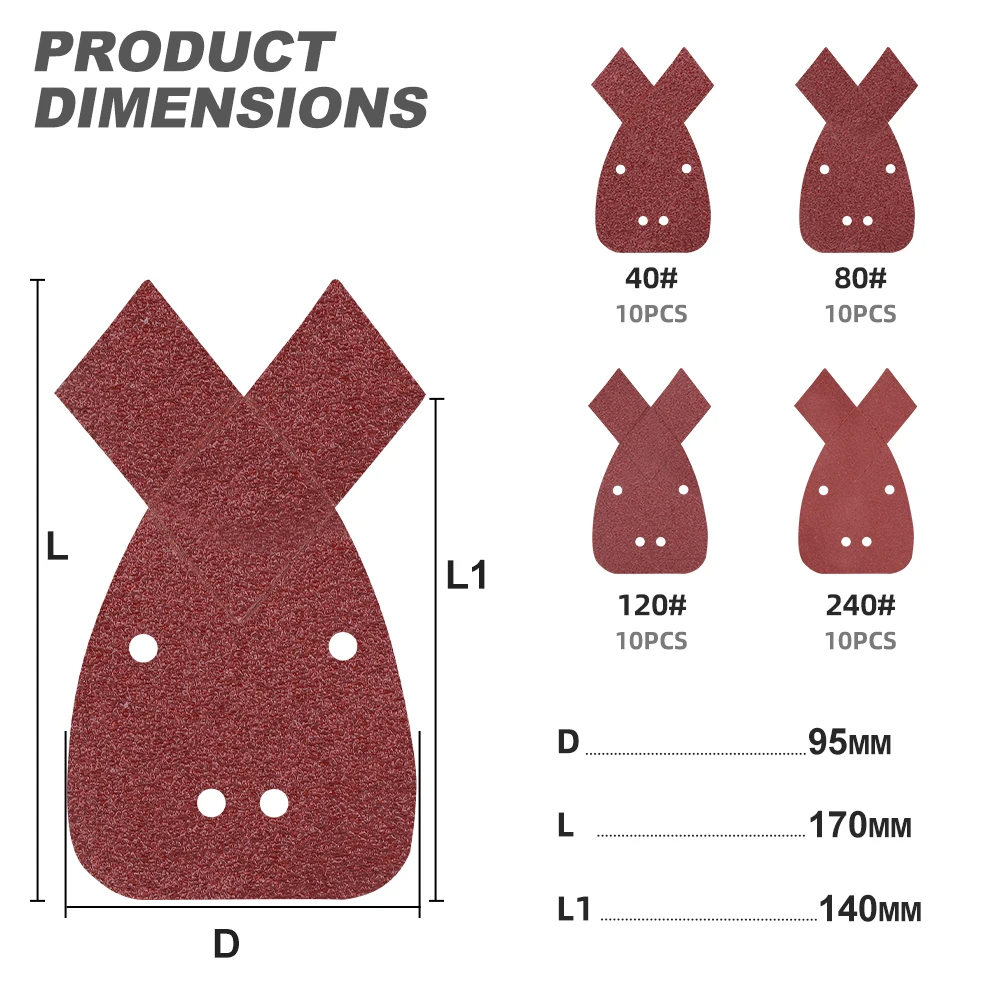 10pcs Mouse Sanding Sheets 40-240 Grit Orbital Sandpaper For Sanding And Polishing 4 Holes Sanding papers Abrasive Tools