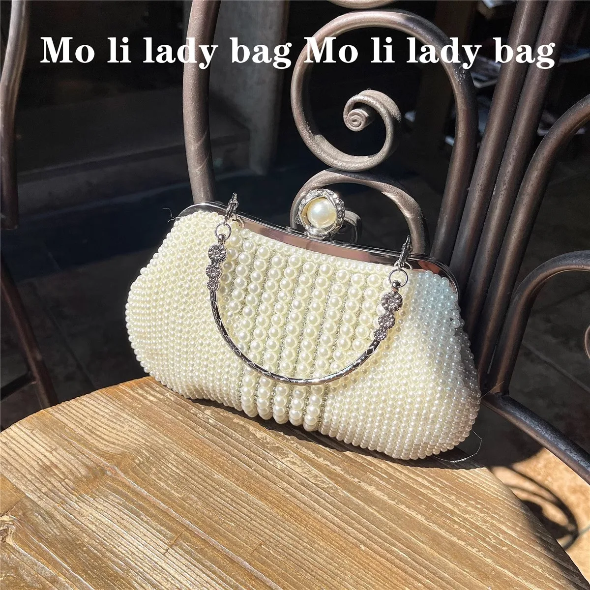 

Luxury Pearl Beaded Square Bag Wedding Party Clutch Purse Fashion Beads Beading Evening Bag Women Handbag Shoulder Crossbody Bag