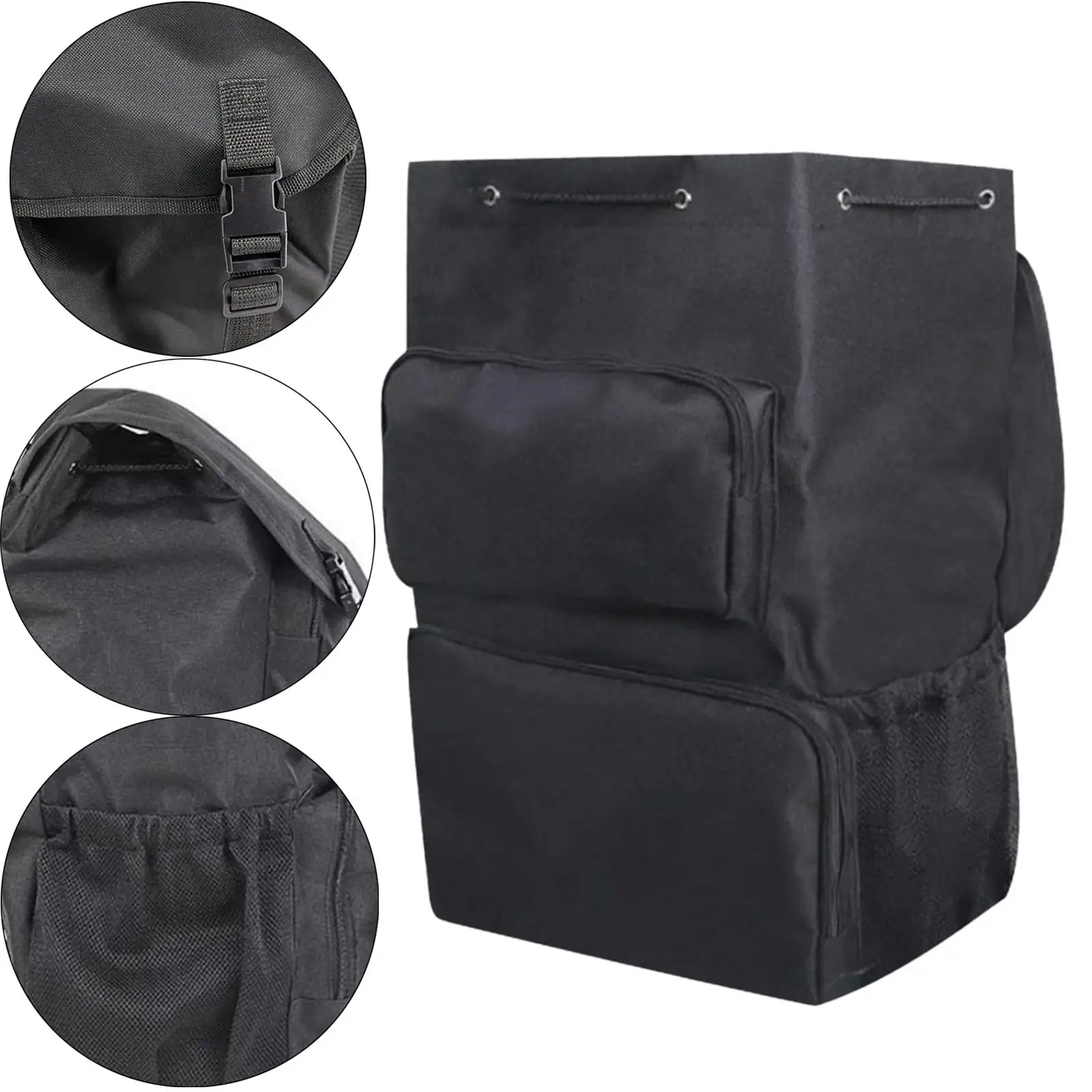 

Сумка для мусора для запасного колеса, универсальная, большая вместительная, с регулируемыми ремнями, сумка для хранения груза для прицепов, внедорожников на колесах (черная)