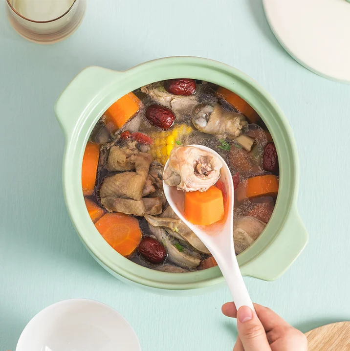 Modern Double Cover Micro Pressure Ceramic Pot High Temperature Resistant Household Soup Pot Gas  Macaron Casserole
