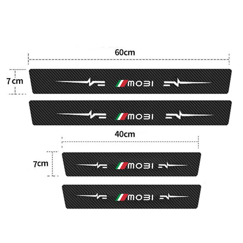 Carbon Fiber Car Door Edge Sill Protector Strip Stickers for FIAT MOBI 2023 2022 2021 2019 Rear Trunk Bumper Scratch Guard Cover