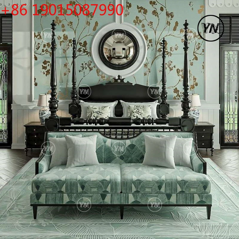 

Неоклассическая двуспальная кровать, французская резная кровать, свадебная кровать в главной спальне