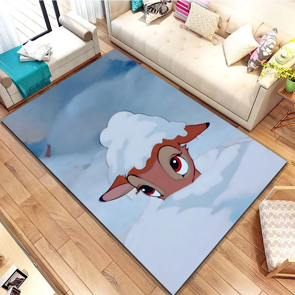 Cartoon B-Bambi Floor Mat Graphic Printed Flannel Doormats For Bathroom Kitchen Entrance Carpet Home Decor