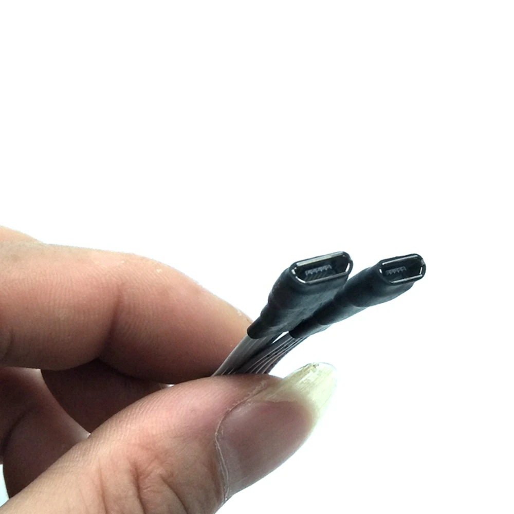 Micro USB 5-pin flat cable, Micro USB 2.0 female head connected to Micro USB female extension cable