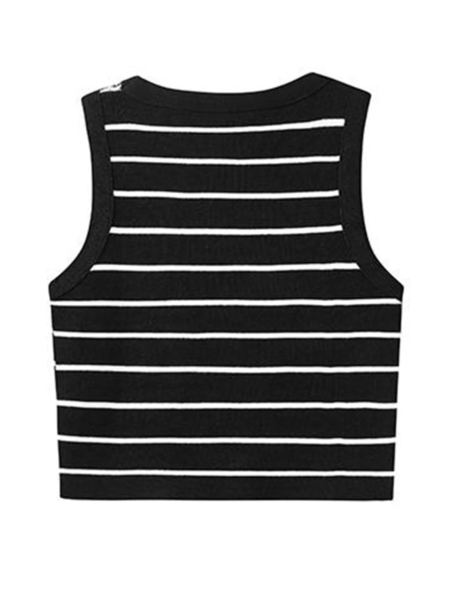 Chaleco de tirantes a rayas de talla grande de seda de hielo para mujer, Top redondo de punto Svel, prendas de vestir exteriores, diseño de partido interior