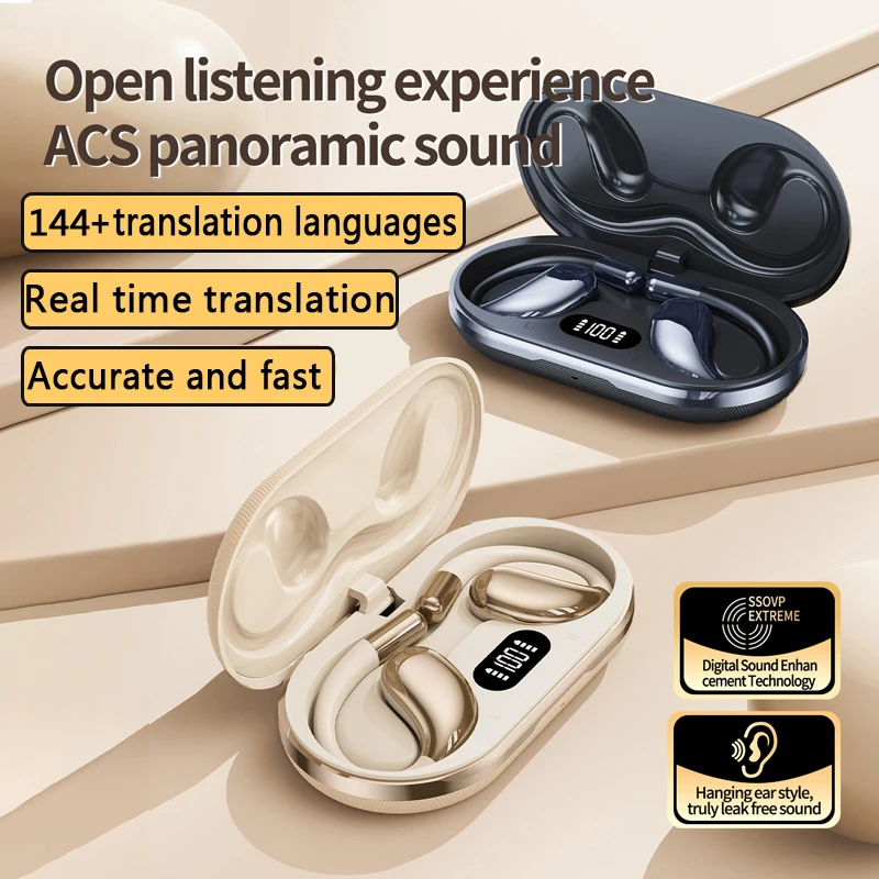 

Intelligent recording translation headphones for precise offline French translation earbuds travel photography and multilingual