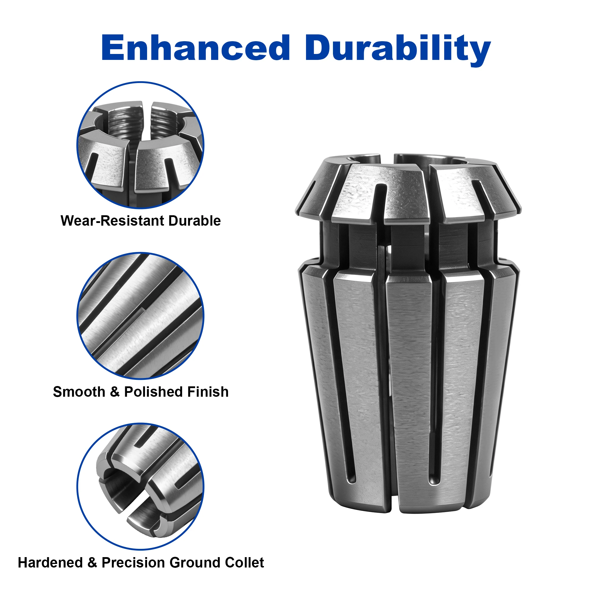 ER11 Spring Collet Chuck 6.35mm 6mm Spring Steel High Precision Router Collets for CNC Engraving Milling Lathe Tool Clamping