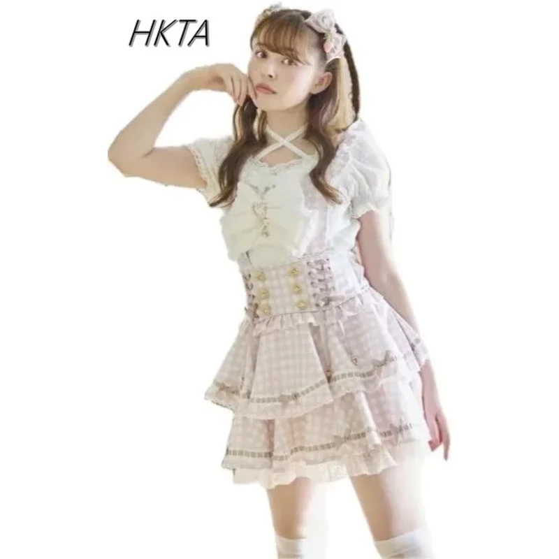 

DY20Japanese Sweet Heavy Industry сращивание рукавов с кружевным бантом, кружевная рубашка, лето-осень, новая эластичная тонкая футболка с длинными рукавами