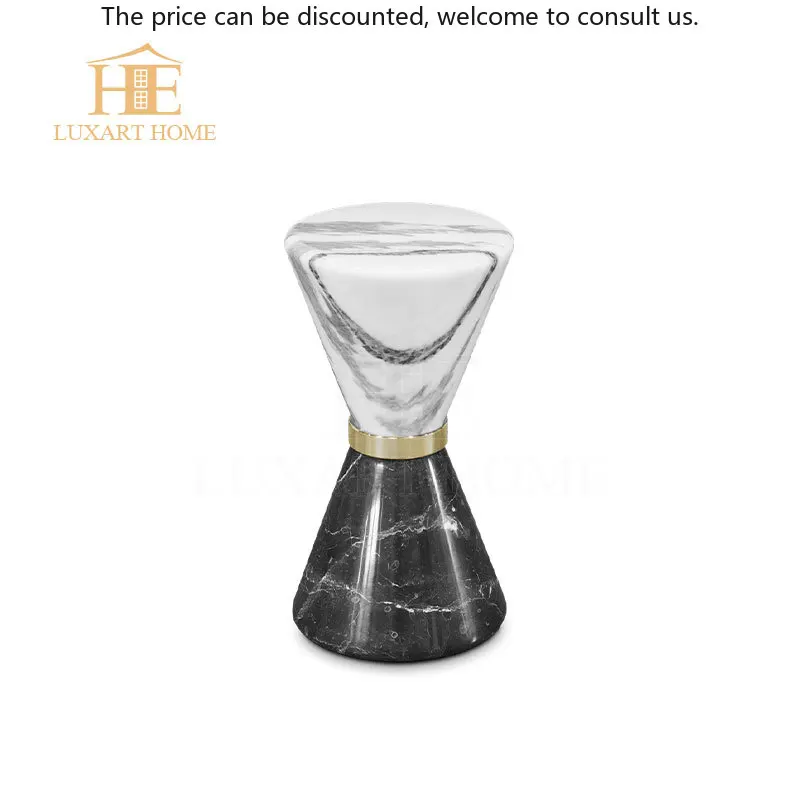 

Modern Polished Natural Marble Coffee Table Metal Accents For Home Living Room Villa Apartment Elegant Living Room Furniture