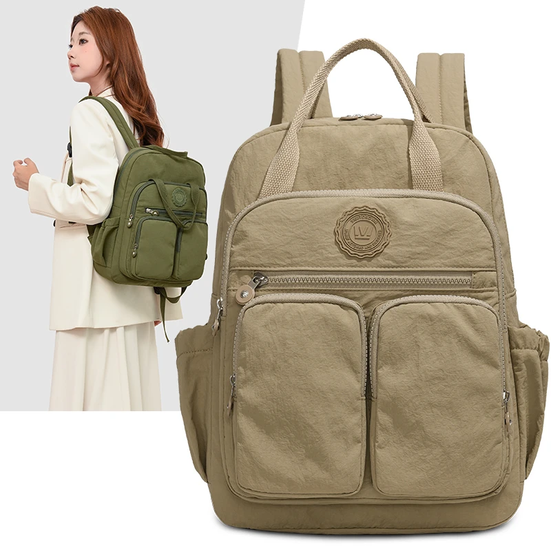أنيق أكسفورد القماش مقاومة للماء سعة كبيرة المرأة حقيبة ظهر عادية متعددة جيب حقيبة السفر ركاب محمول Backpac