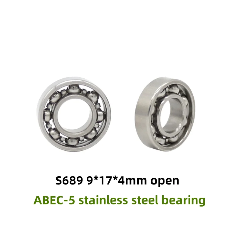 50pcs ABEC-5 S689 9*17*4mm open stainless steel deep groove ball bearing 9x17x4 mm Open